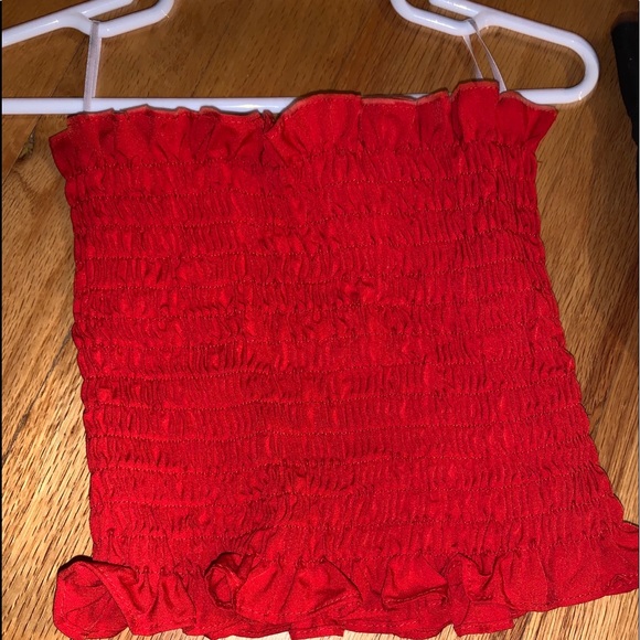 red smocked bandeau top - Picture 1 of 2